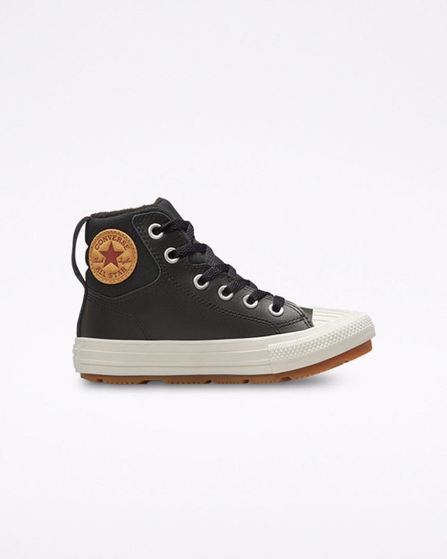 Chlapecké Boty Vysoké Converse Læder Chuck Taylor All Star Berkshire Boot Color Černé | CZ CHXQ87